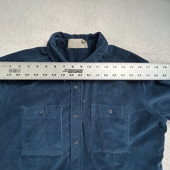 Everlane Womens Corduroy Button-Up Shirt Small Blue Long Sleeve Chest Pockets - Picture 5 of 7